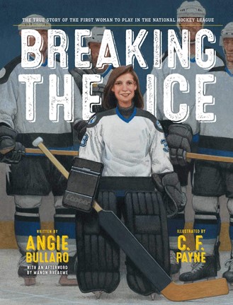 Woman wearing hockey uniform