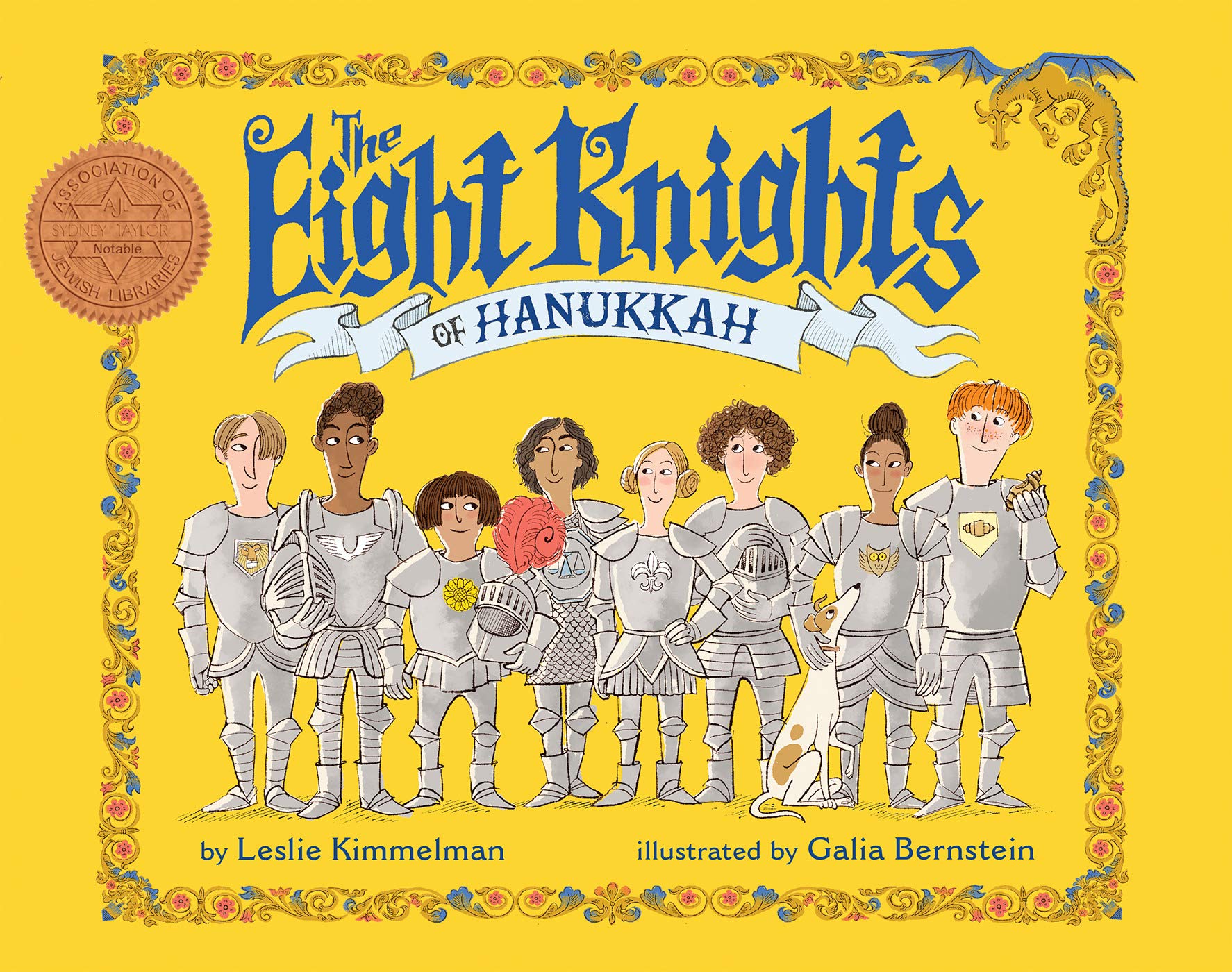 Illustration of eight people in knight's armor