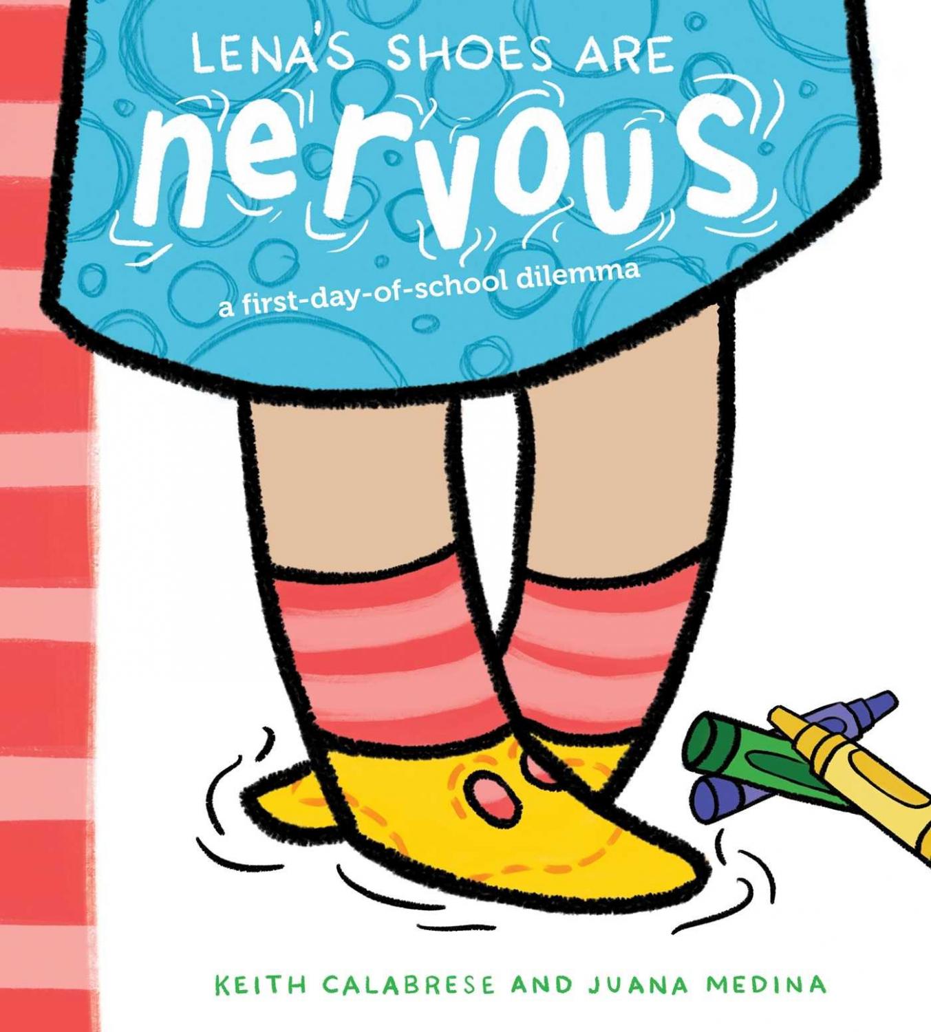 Illustration of a close up of a small girl wearing yellow shoes