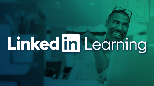 Man Smiling with LinkedIn Learnning logo